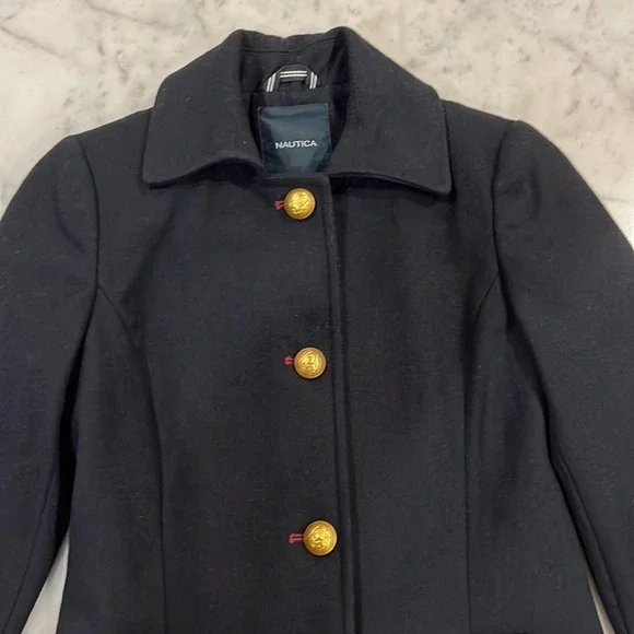 Nautica Military Nautical Style Wool Pea Coat - Picture 6 of 14